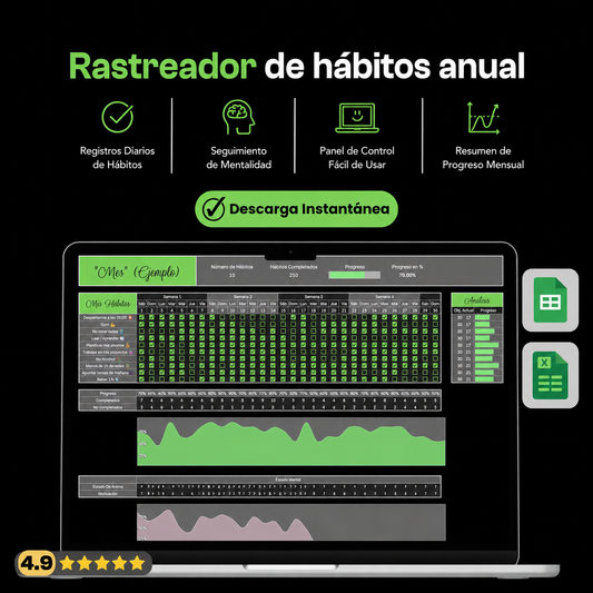 Rastreador De Hábitos Para Excel y Google SpreadSheets
